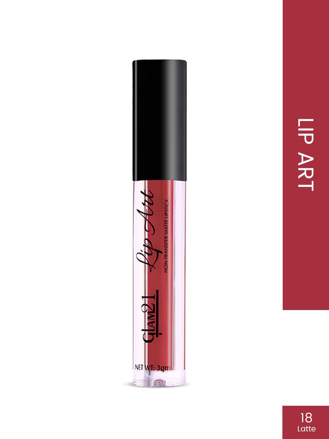 

GLAM21 Lip Art Non-Transfer Matte Liquid Lipstick 3 g - Latte 18, Rust