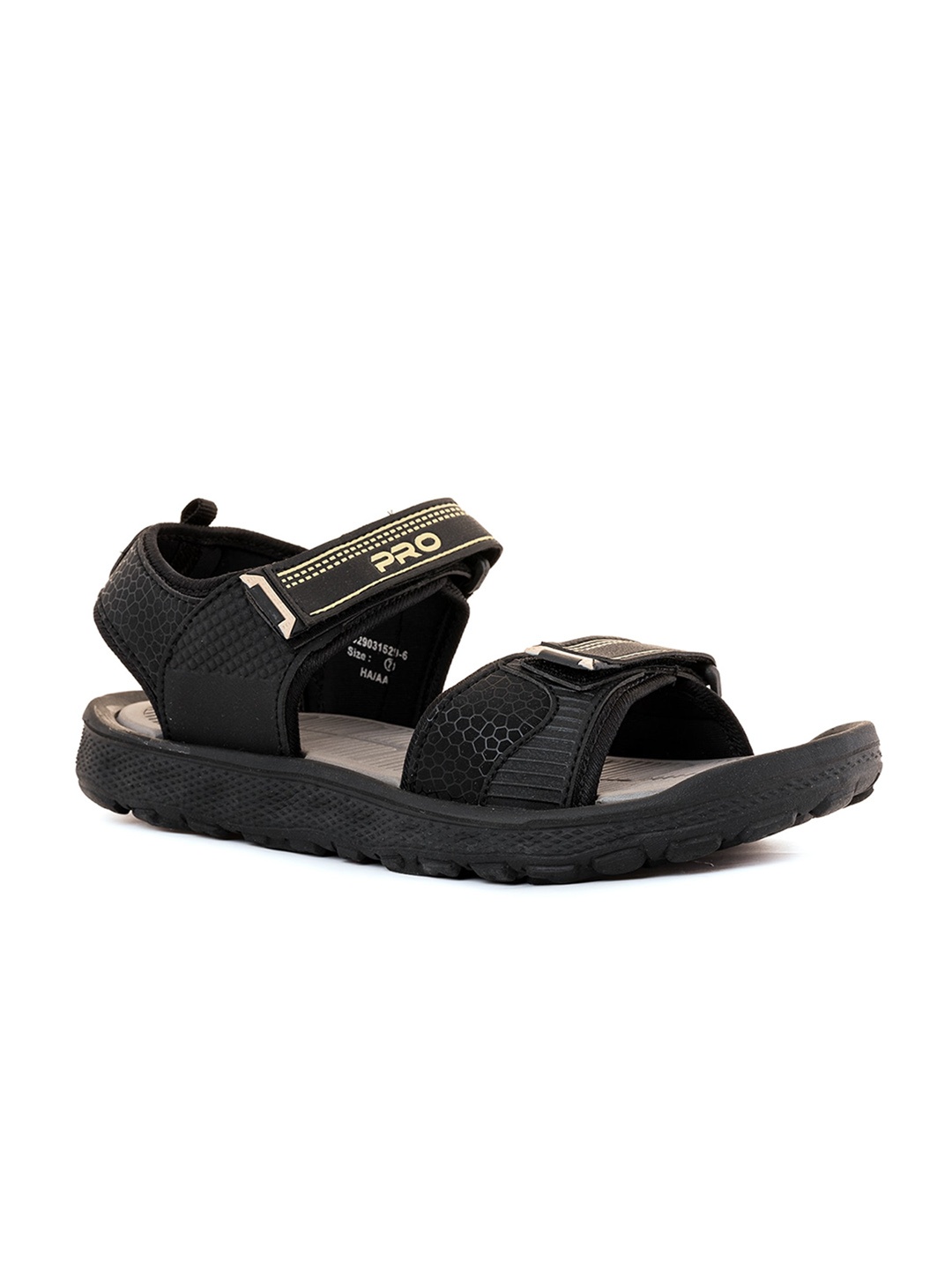 

Khadims Men Textured Sports Sandals, Black