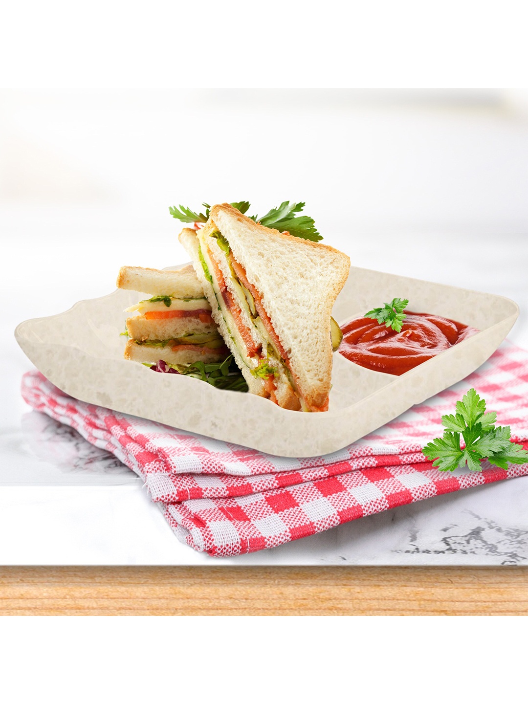 

Milton Melamine Sandwich Plate 6 Inches 15.2 cm Terrosoivory, Cream