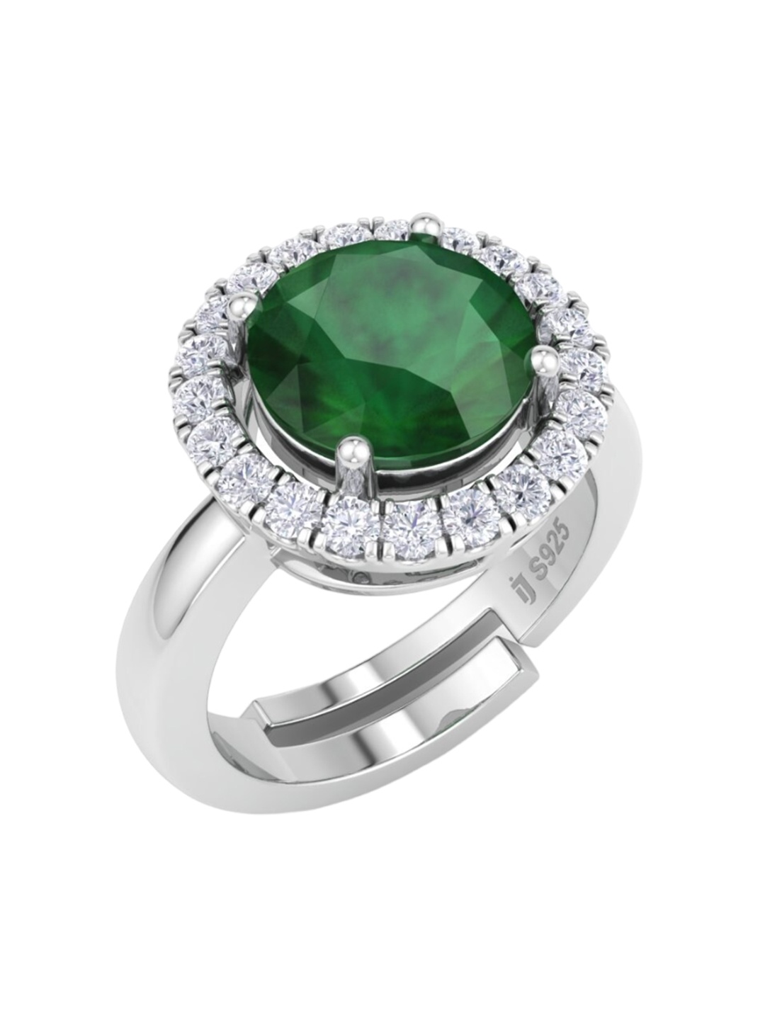 

Inddus Jewels Women 925 Sterling Silver CZ Studded Adjustable Finger Ring
