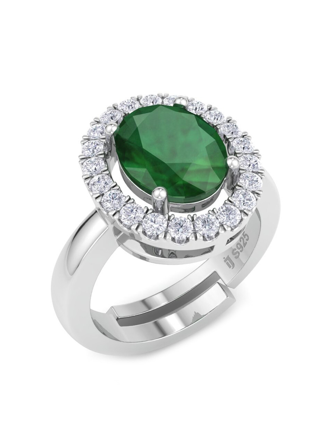 

Inddus Jewels 925 Sterling Silver CZ Studded Adjustable Finger Ring