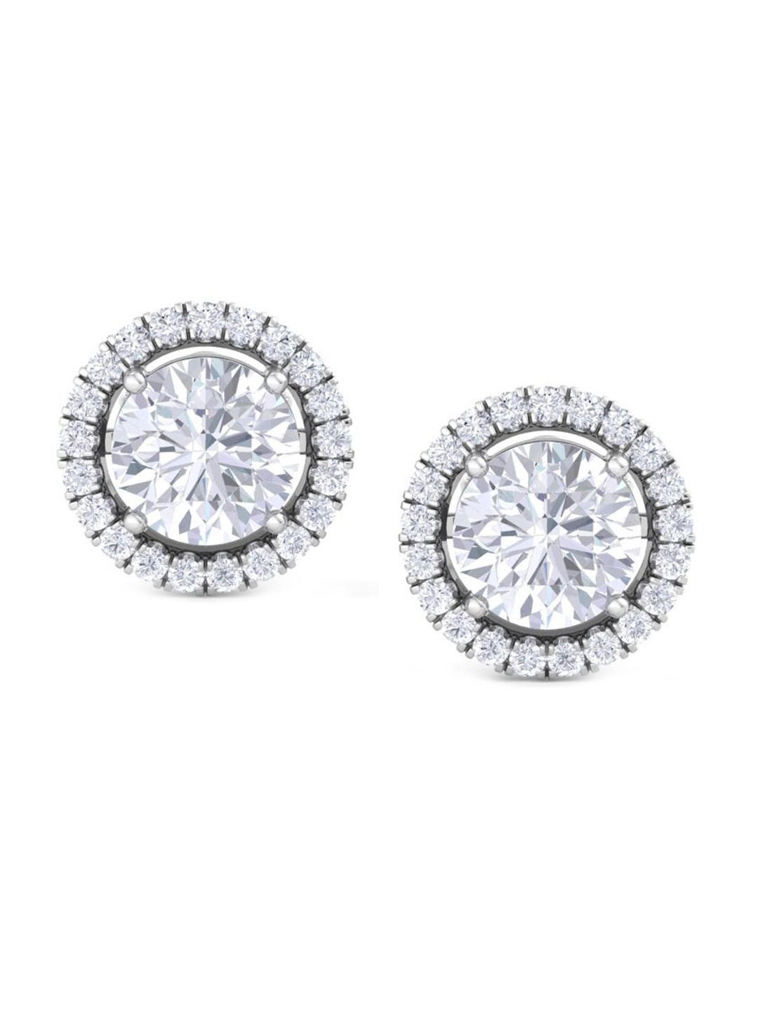 

Inddus Jewels 925 Sterling Silver Rhodium-Plated Circular Studs Earrings