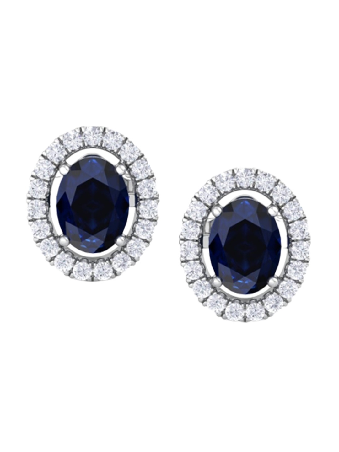 

Inddus Jewels Silver-Plated Oval Studs Earrings