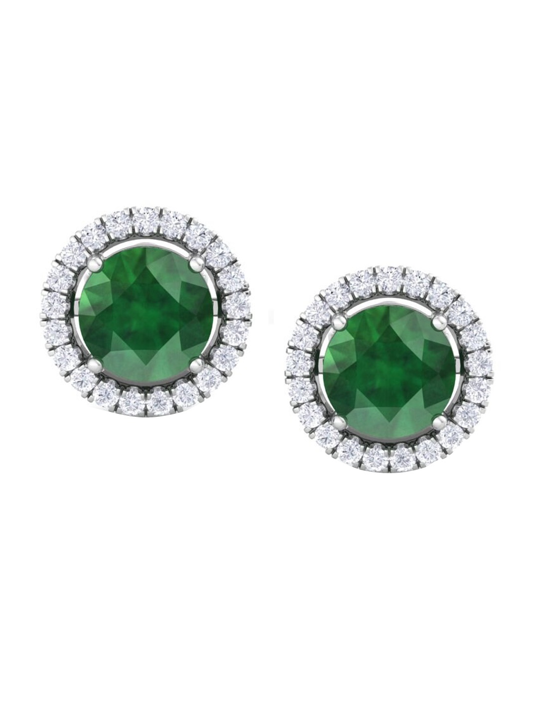 

Inddus Jewels 925 Sterling Silver Rhodium-Plated Circular Studs Earrings
