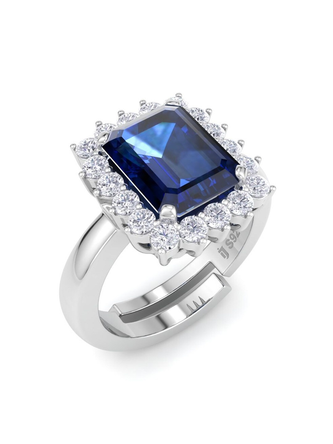 

Inddus Jewels 925 Sterling Silver CZ Studded Adjustable Finger Ring