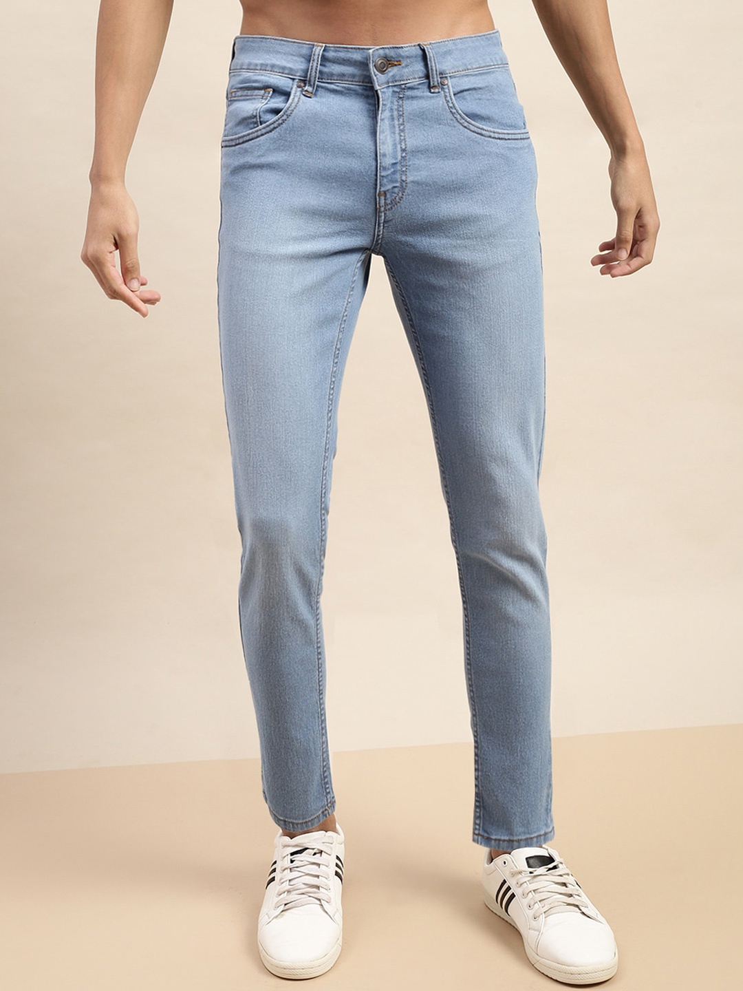 

VEIRDO Men Original Mid Rise Slim Fit Cotton Jeans, Blue