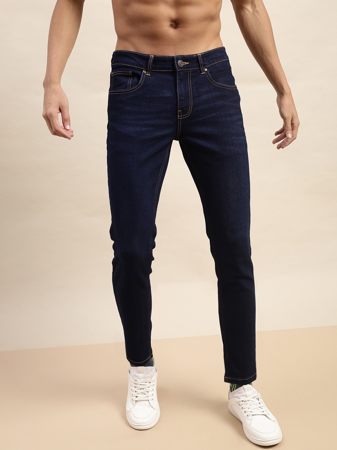 

VEIRDO Men Dark Blue Mid-Rise Original Slim Fit Stretchable Cotton Jeans