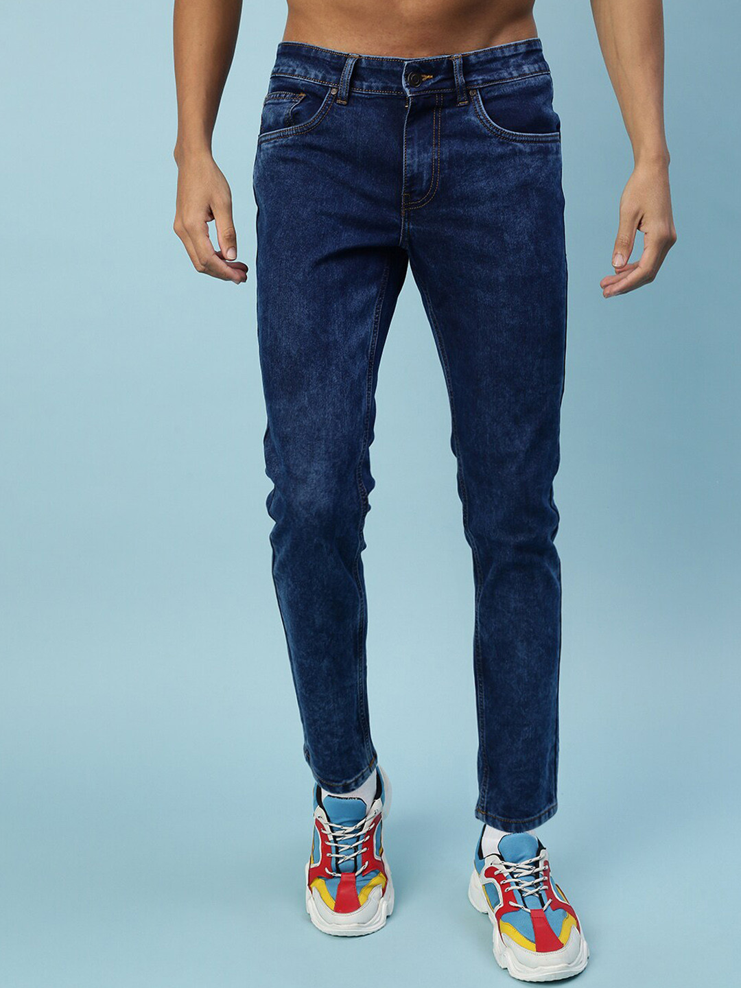 

VEIRDO Men Blue Original Mid-Rise Slim Fit Stretchable Jeans