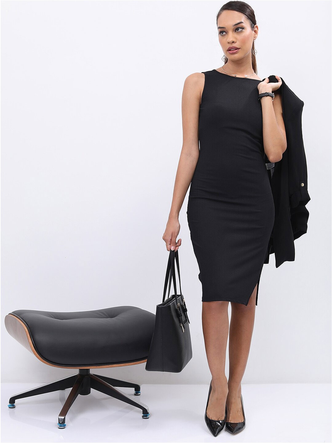 

KETCH Boat Neck Bodycon Dress, Black