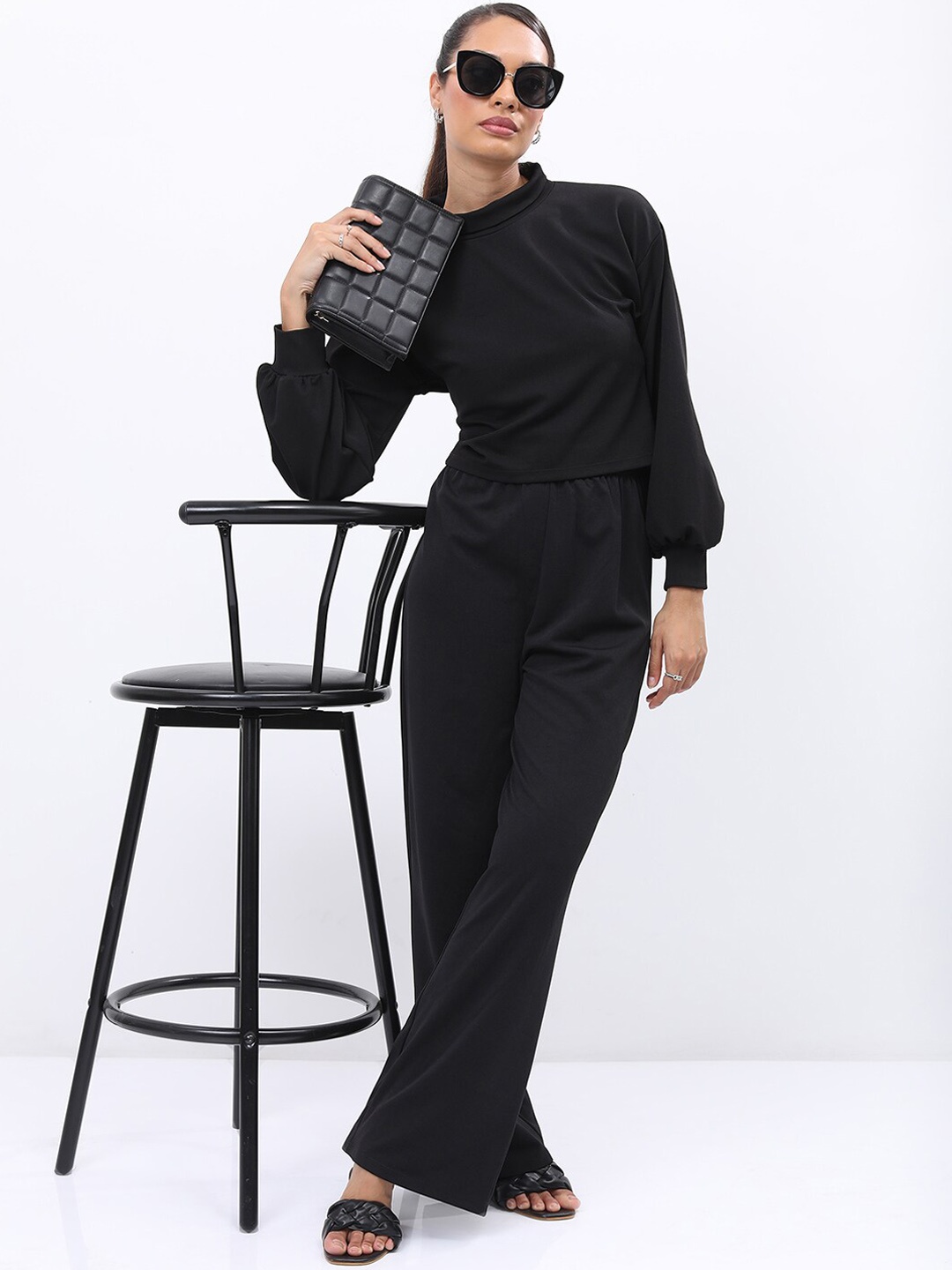 

KETCH Turtle Neck Top With Trouser, Black