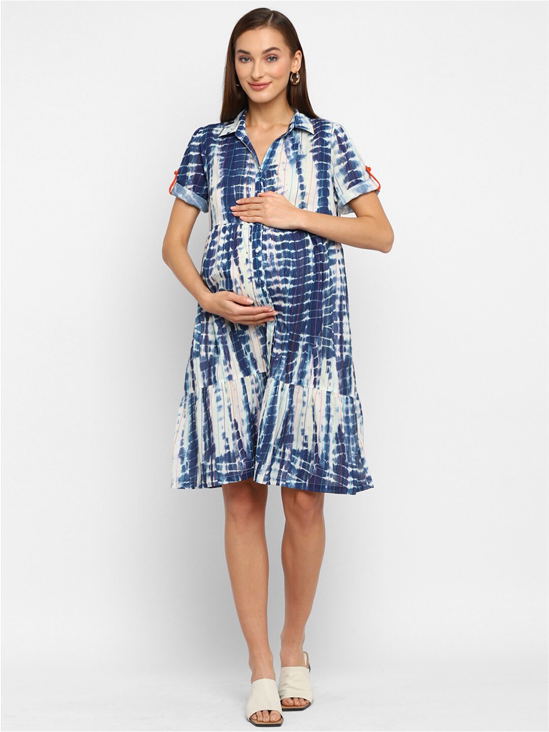 

Momsoon Maternity Tie and Dyed Shirt Dress, Blue