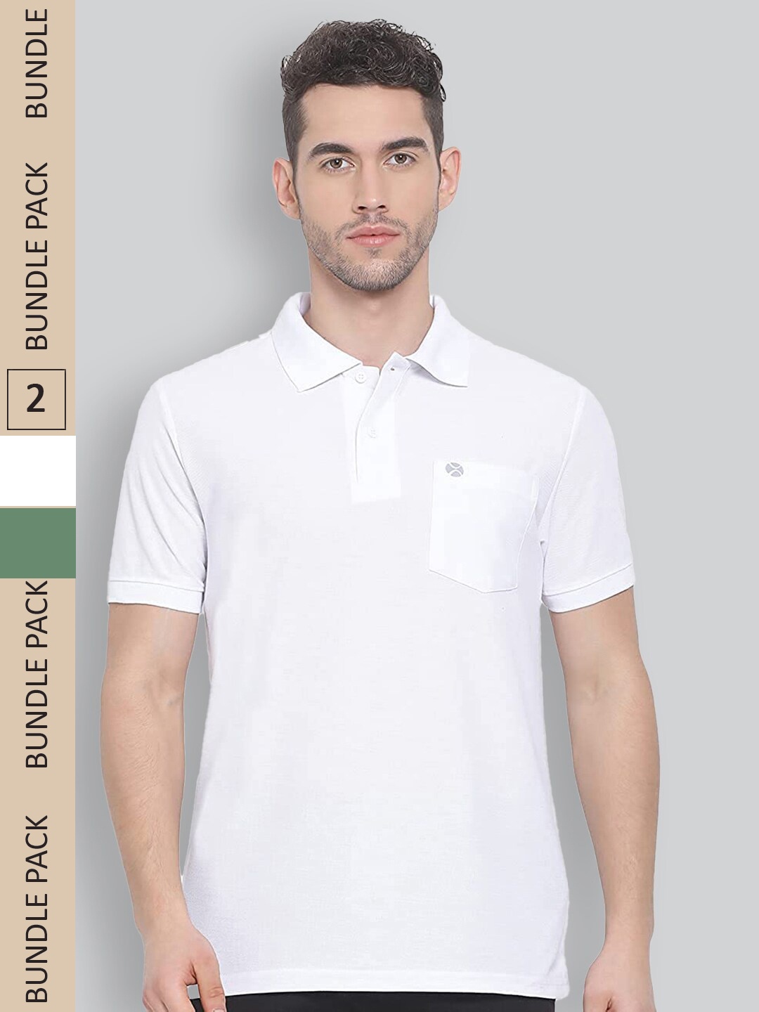 

LUX NITRO Pack Of 2 Polo Collar Cotton Anti Odour Technology T-Shirt, White
