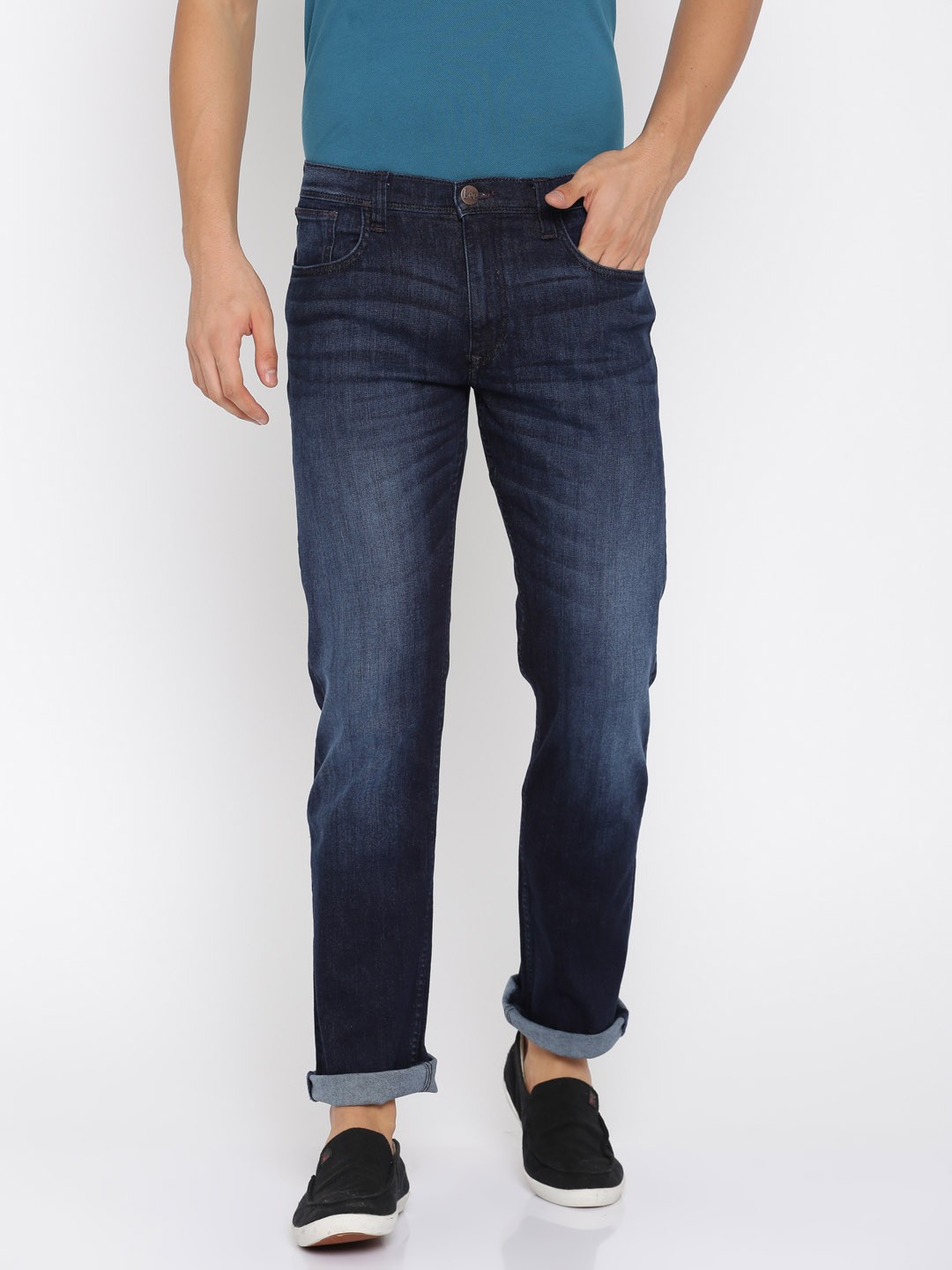 

Lee Men Blue Regular Fit Mid-Rise Clean Look Stretchable Jeans