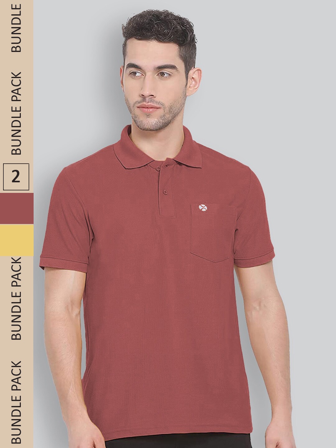 

LUX NITRO Pack Of 2 Polo Collar Anti Odour Technology T-Shirt, Maroon