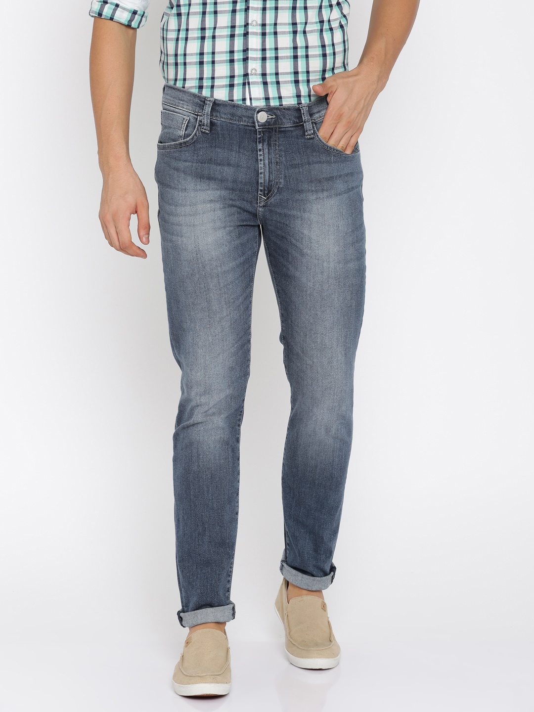 

Lee Men Blue Skinny Fit Mid-Rise Clean Look Stretchable Jeans