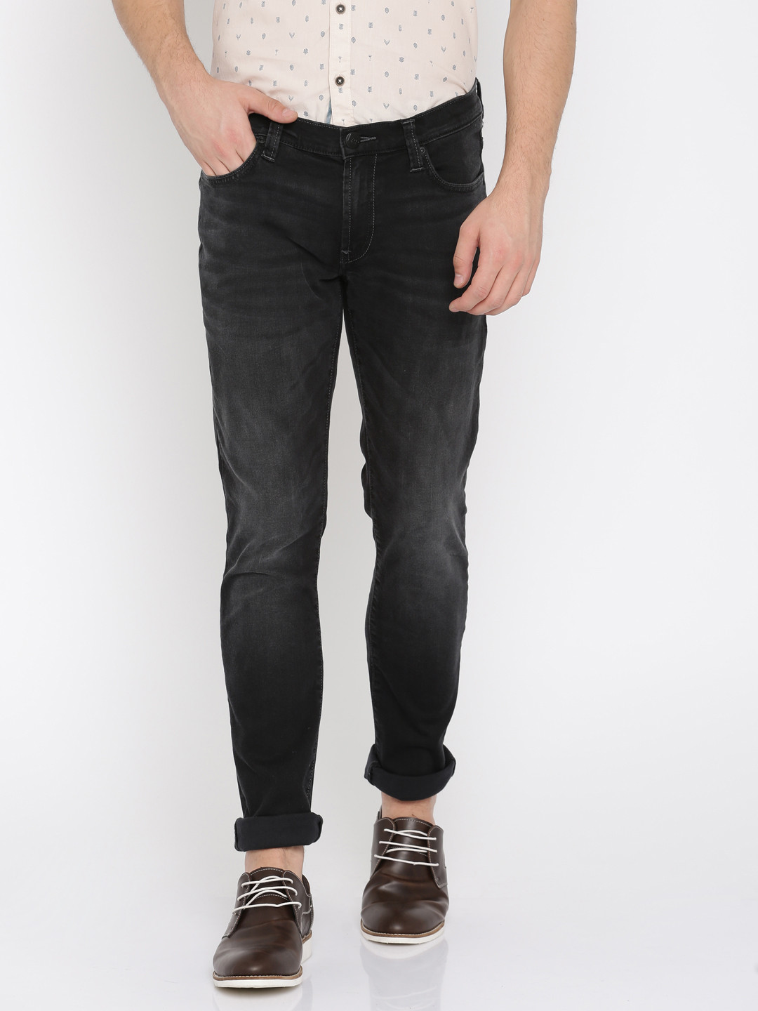 

Lee Men Black Low-Bruce Skinny Fit Low-Rise Clean Look Stretchable Jeans