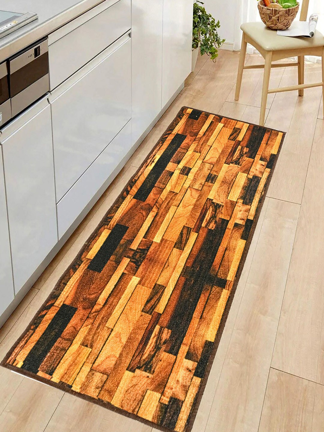 

Kuber Industries Brown Printed Anti-Skid Floor Runner
