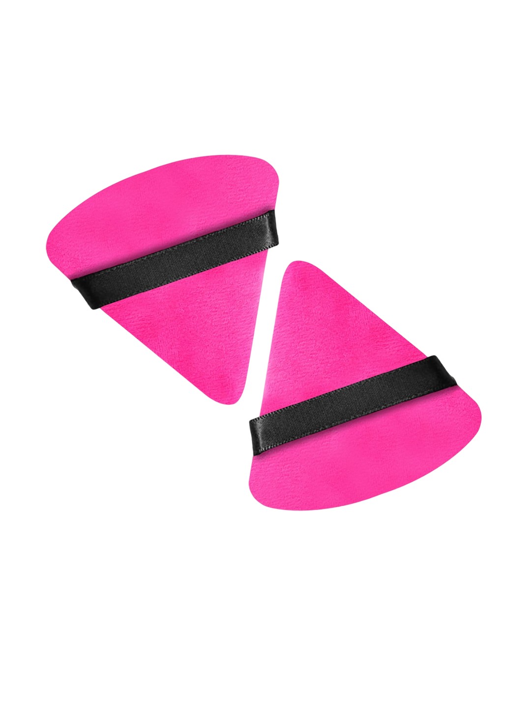 

MATRA Set of 2 Triangle Pizza Powder Makeup Puffs with Finger Strap - Pink