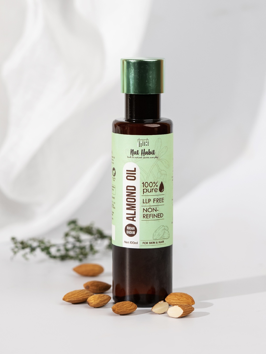 

Nat Habit Non-Refined LLP-Free Pure Almond Oil - 100ml, Green