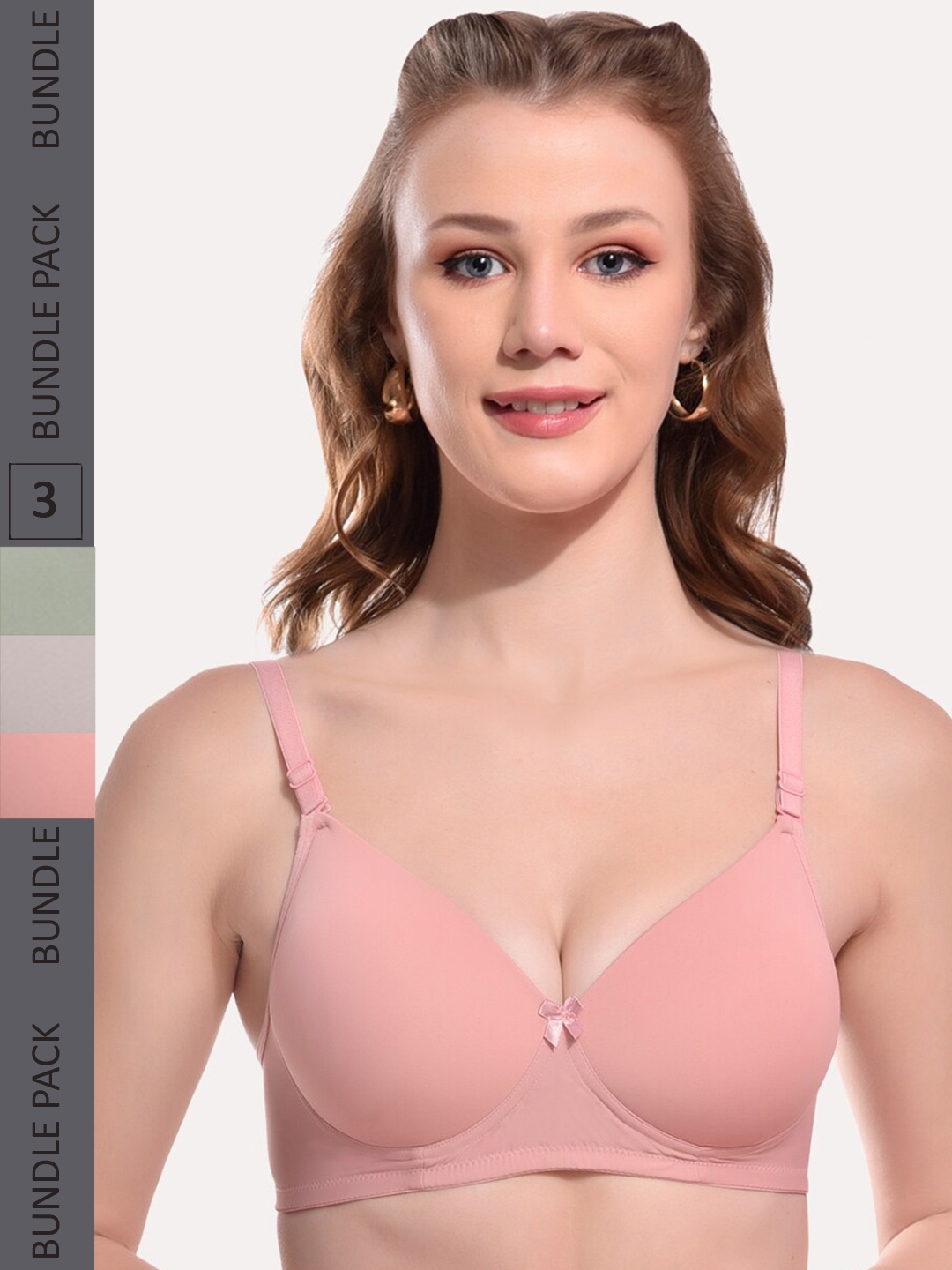 

Softskin Pack of 3 T-shirt Bra - Full Coverage Heavily Padded, Green