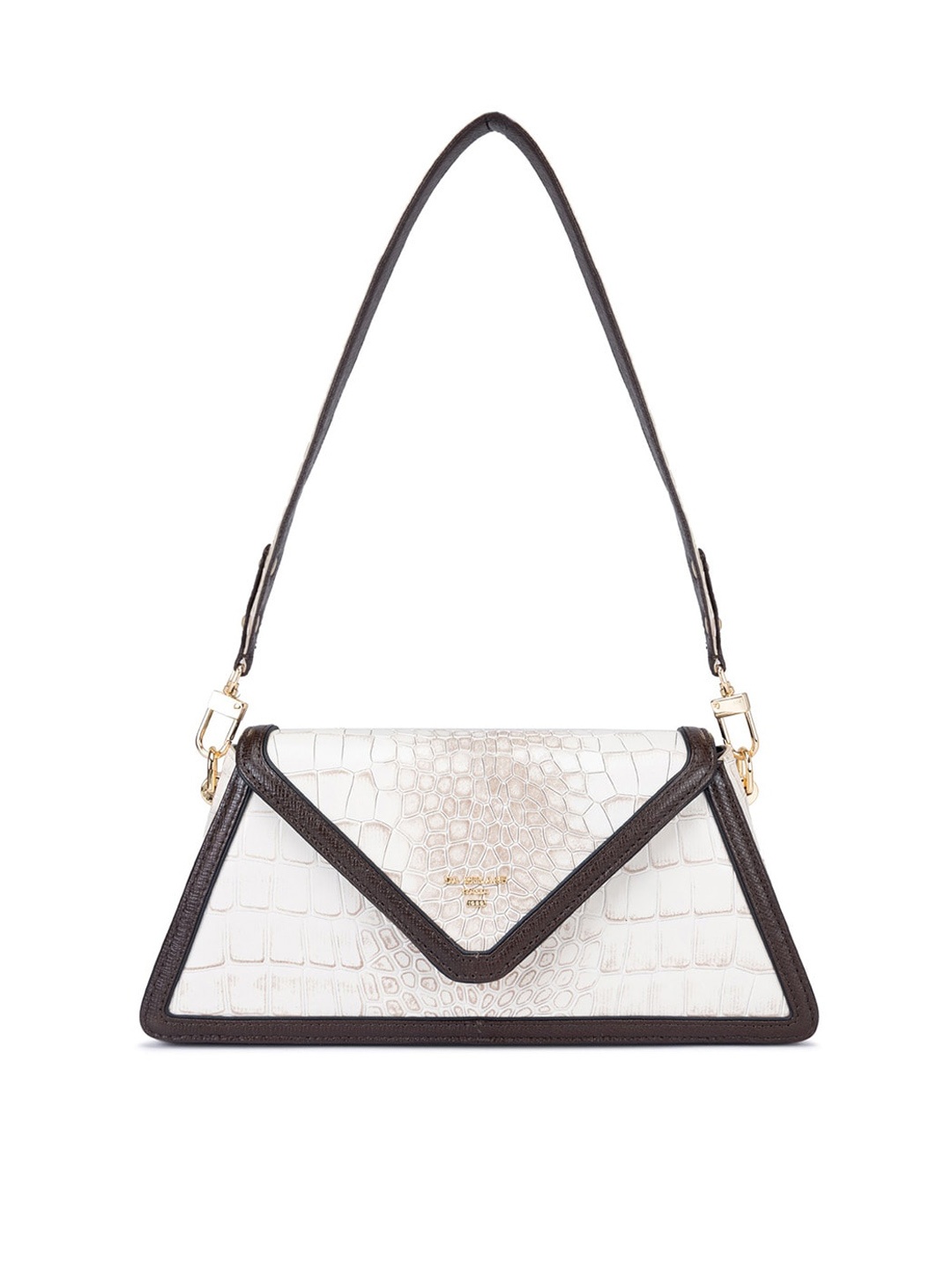 

Da Milano Textured Leather Structured Sling Bag, White