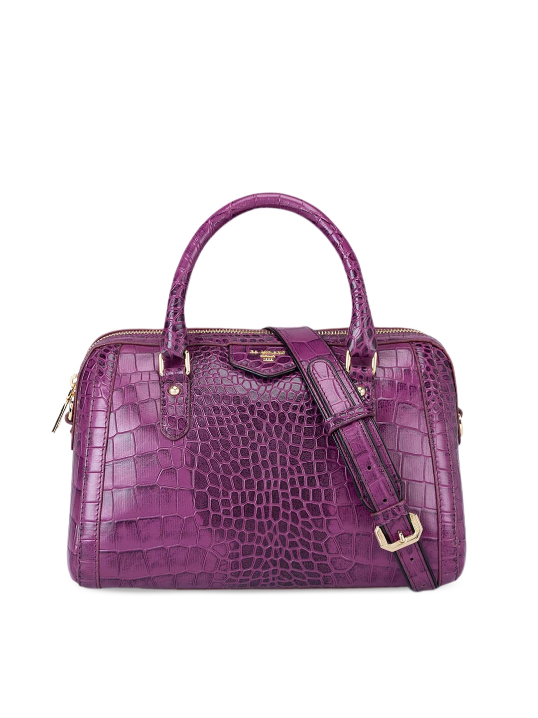 

Da Milano Leather Structured Handheld Bag, Purple