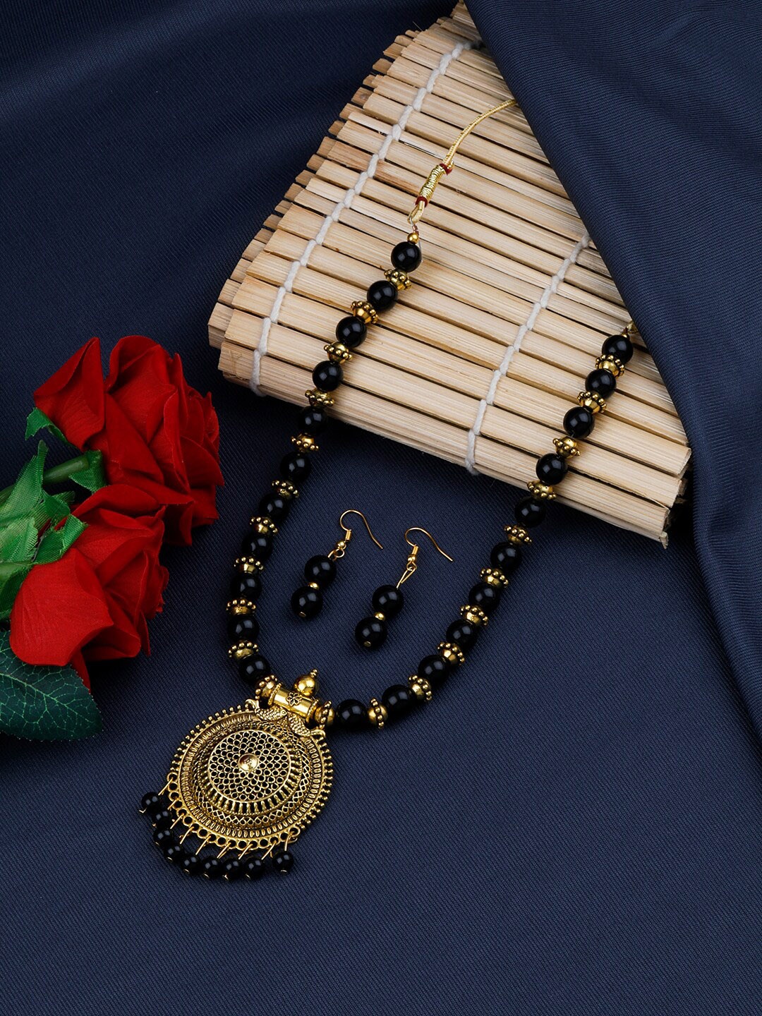 

Silver Shine Gold-Plated Oxidised Jewellery Set
