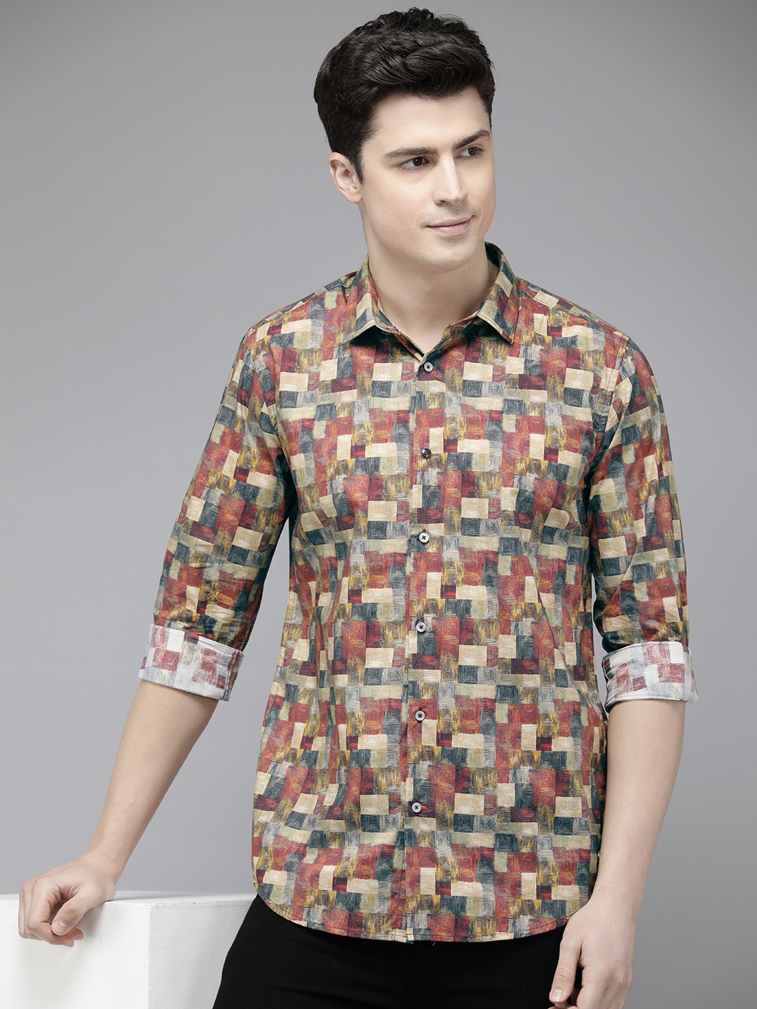 

THE BEAR HOUSE Ardor Edition Men Slim Fit Printed Pure Cotton Casual Shirt, Multi