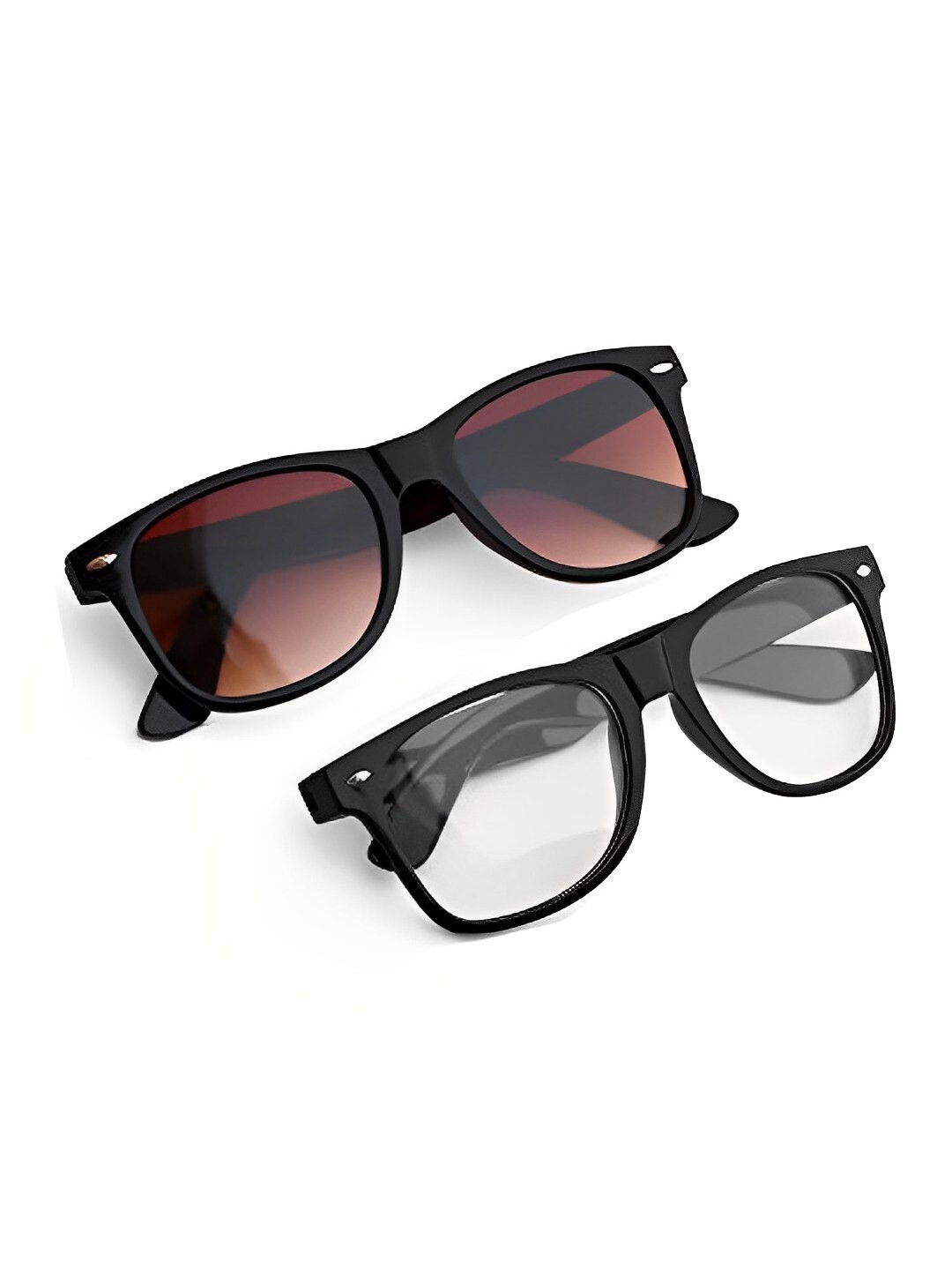 

Kastner Pack Of 2 UV Protected Full Rim Square Sunglasses 2SHADES_BRNCLR, Brown