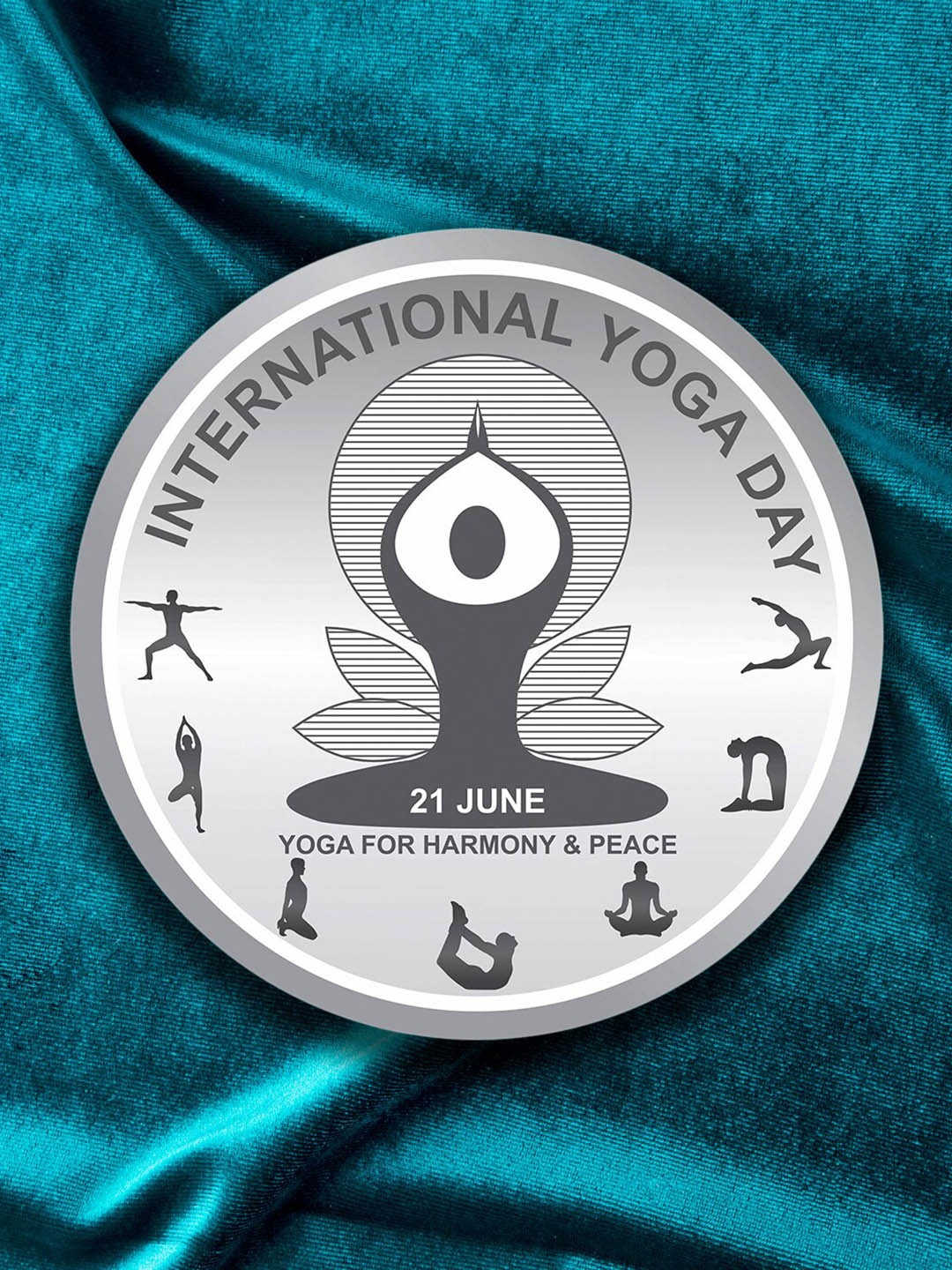 

TEEMOODS 999 Pure Silver Pure-Yoga Day Coin 10gm