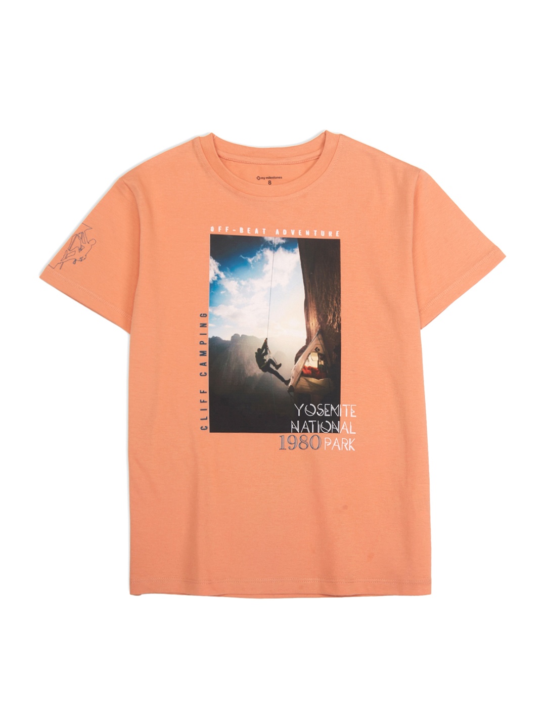 

My Milestones Boys Graphic Printed Round Neck Cotton T-shirt, Blue