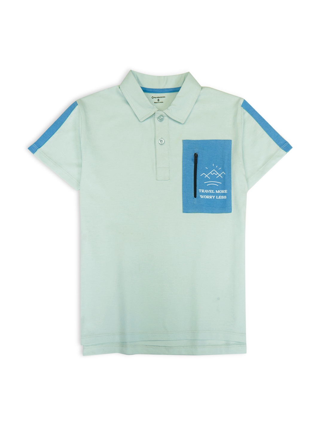 

My Milestones Boys Polo Collar Cotton T-shirt, Green
