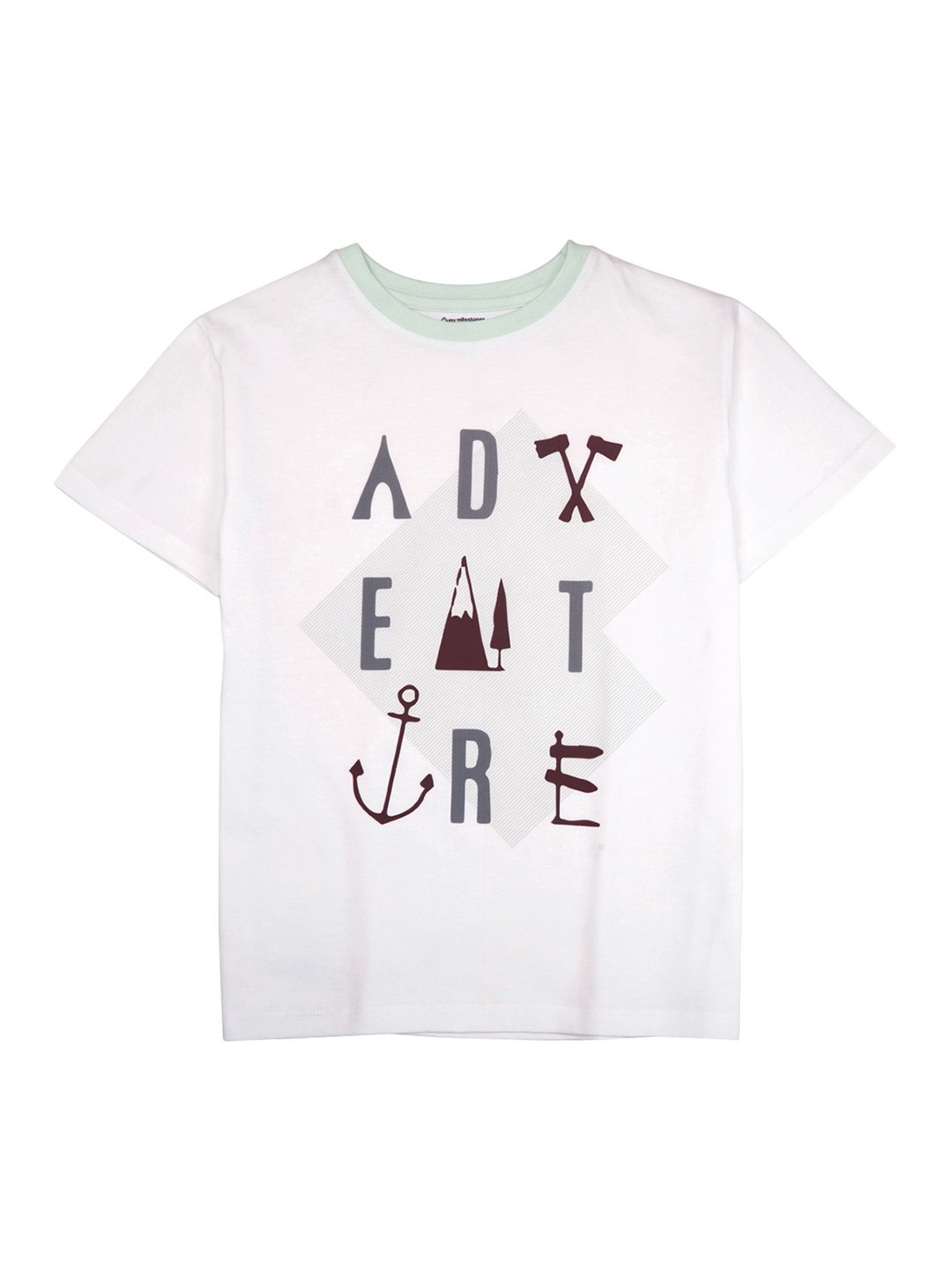 

My Milestones Boys Typography Printed Cotton T-shirt, Multi