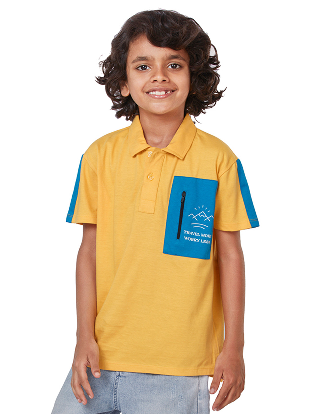 

My Milestones Boys Polo Collar Cotton T-shirt, Multi