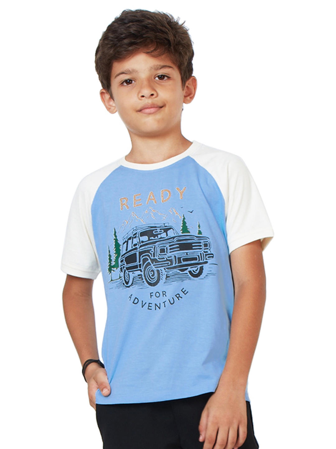 

My Milestones Boys Graphic Printed Cotton T-shirt, Multi