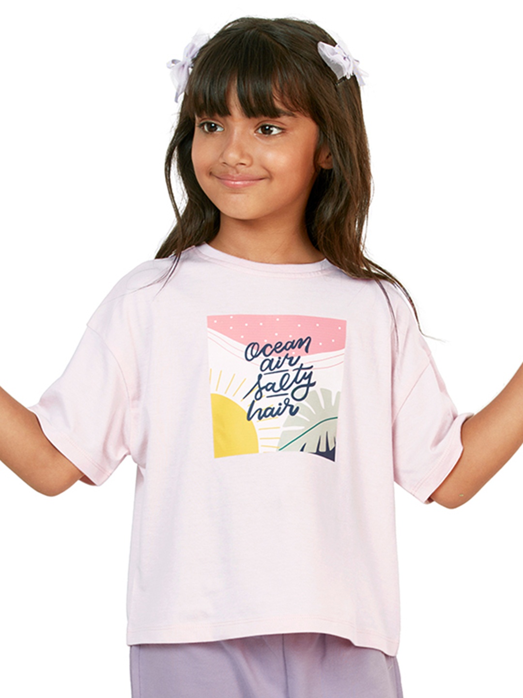 

My Milestones Girls Typography Printed Cotton T-shirt, Pink