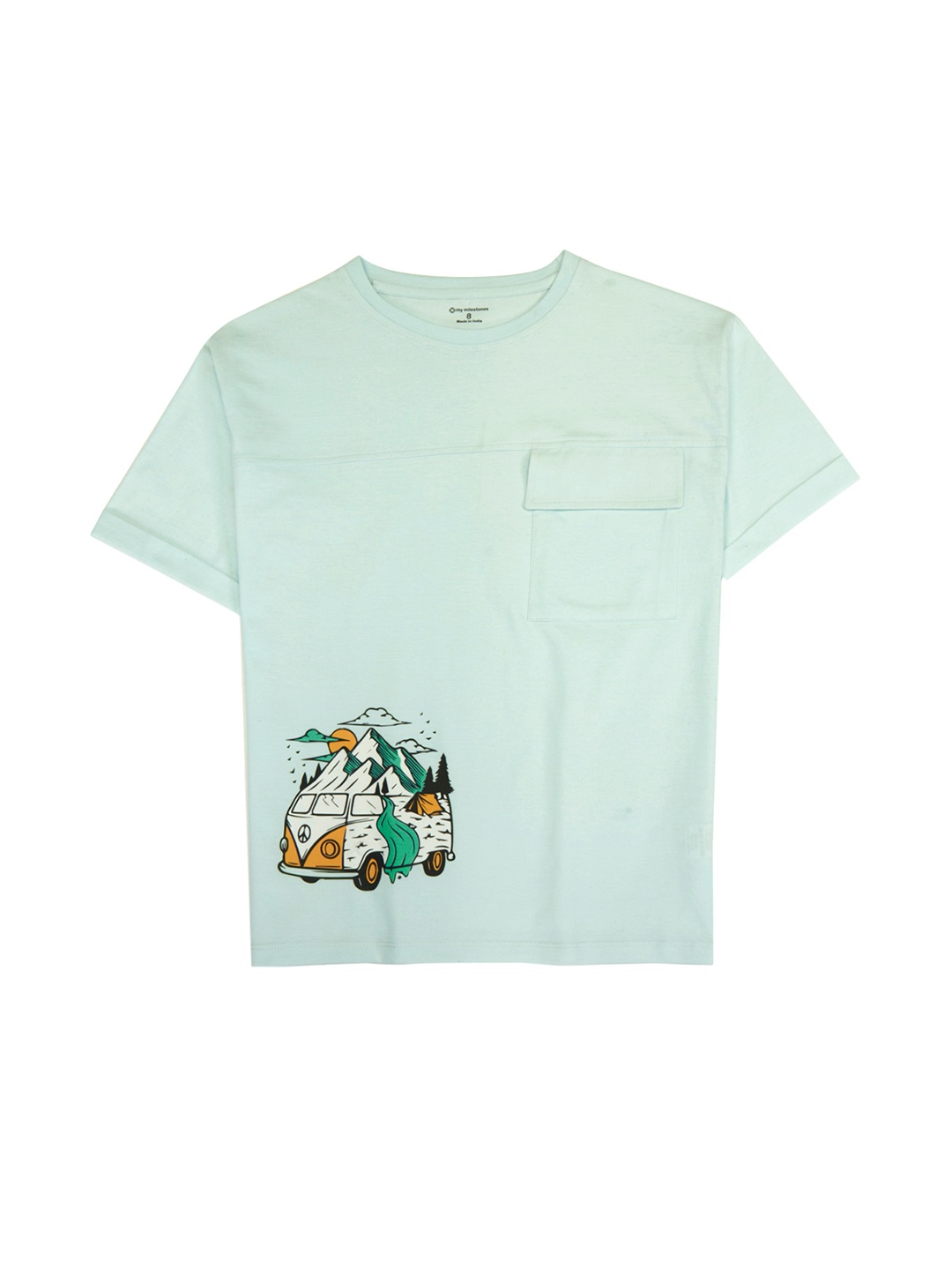 

My Milestones Boys Graphic Printed Cotton T-shirt, Green