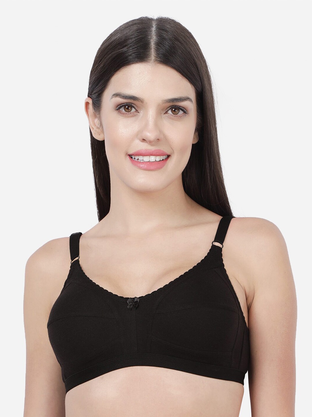 

Susie Non-Padded Non-Wired Full Coverage Cotton T-Shirt Bra, Black