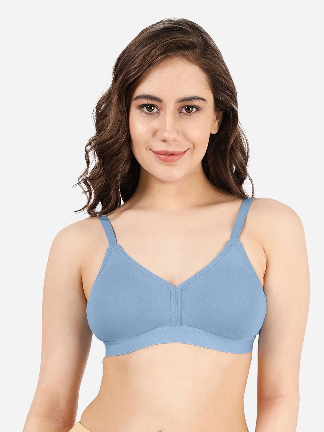 

Susie Non Padded Non-Wired All Day Comfort Seamless Cotton Bra, Blue