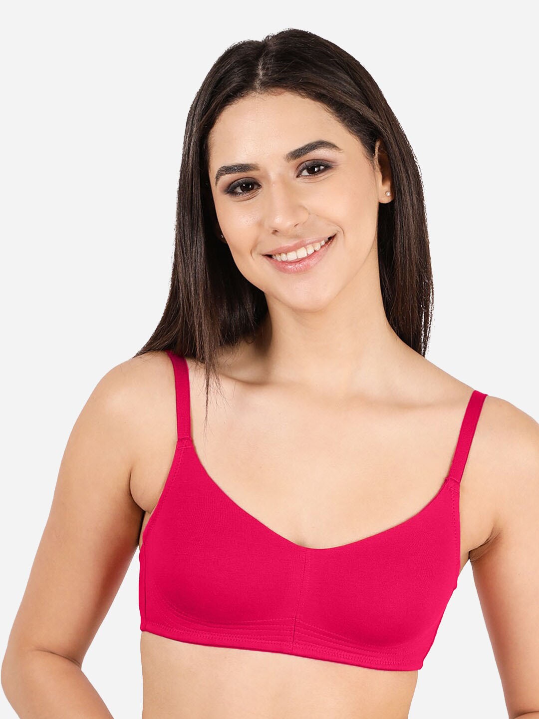

Susie Non Padded Non-Wired All Day Comfort Seamless Cotton Bra, Pink