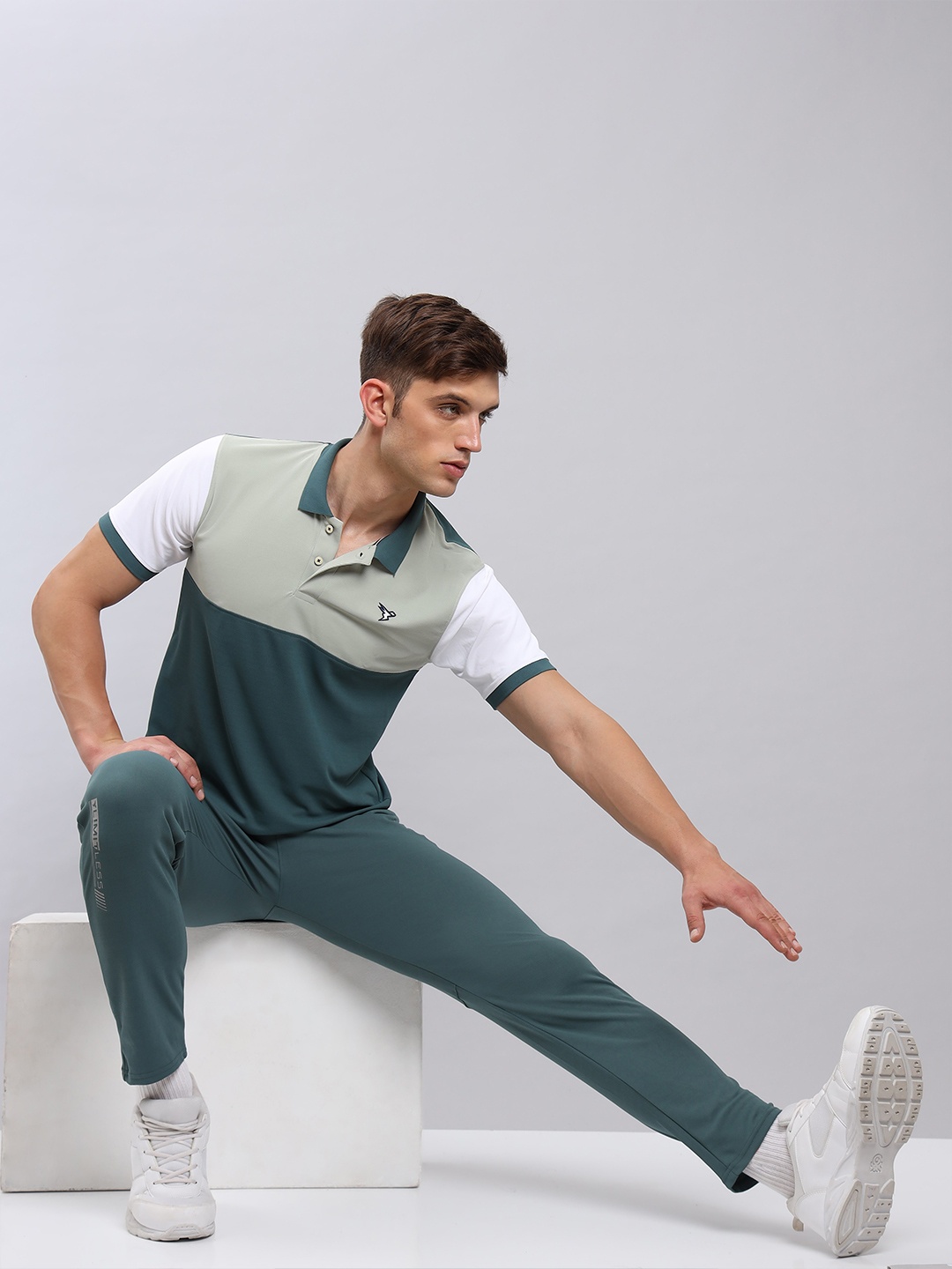 

Technosport Polo Collar Slim Fit Antimicrobial T-Shirt, Green