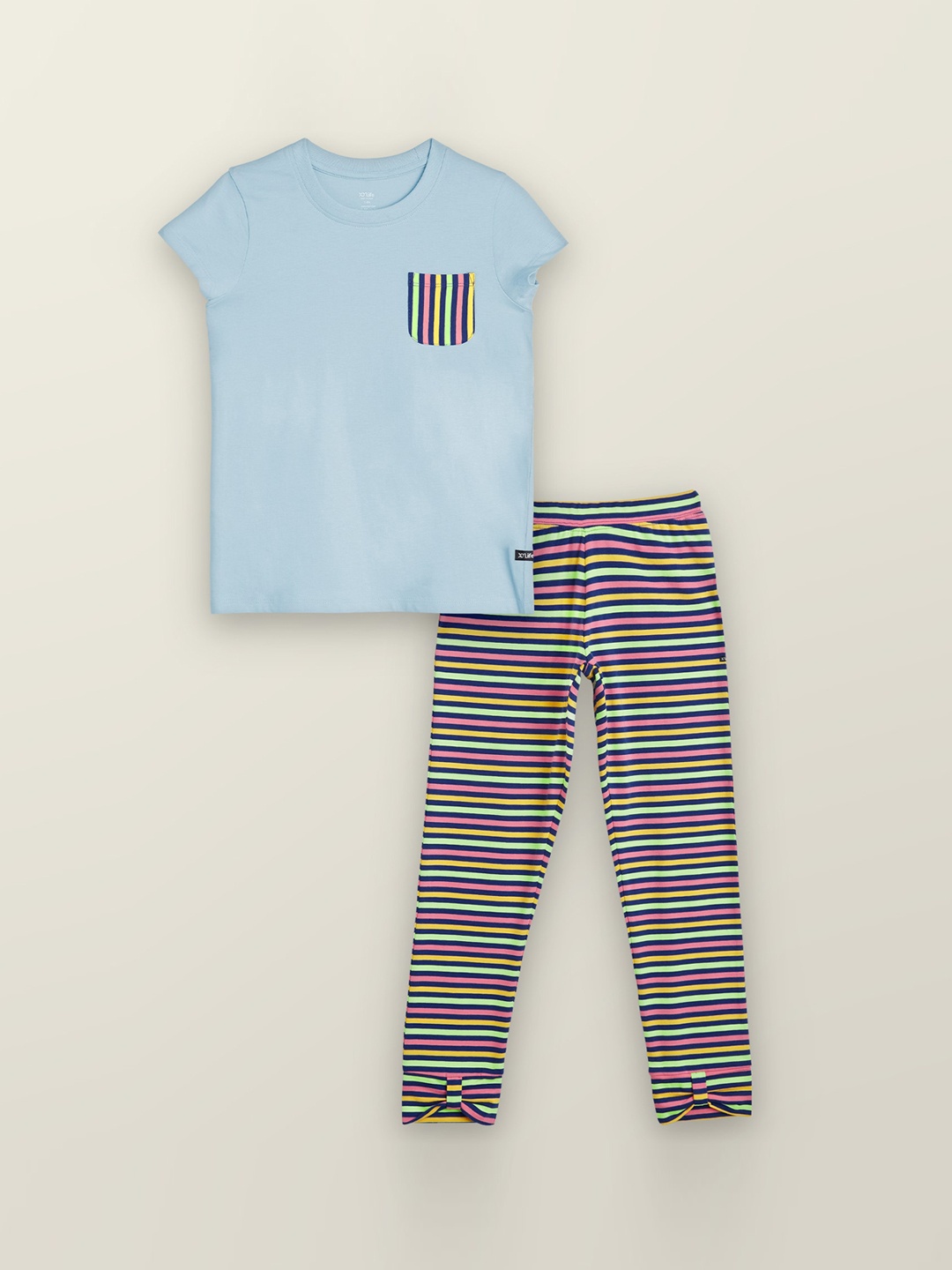 

XY Life Girls Round Neck Pure Cotton Night Suit LGCMBTL04Z, Blue