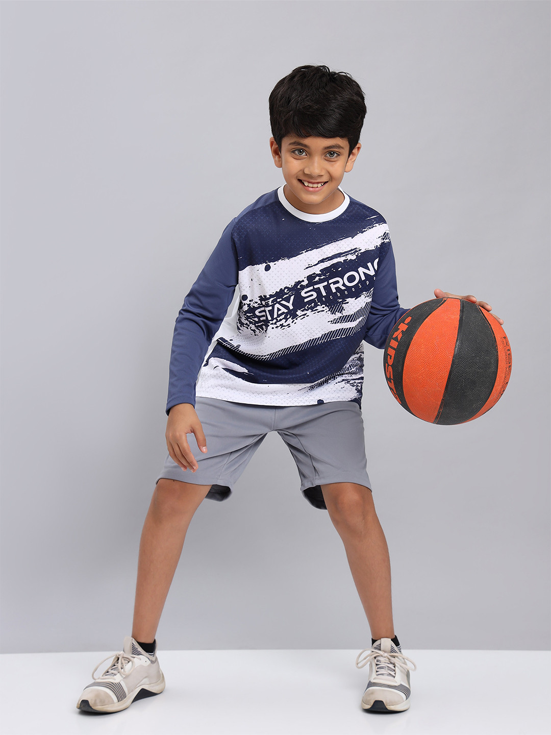 

Technosport Boys Typography Printed Antimicrobial Sports T-shirt, White