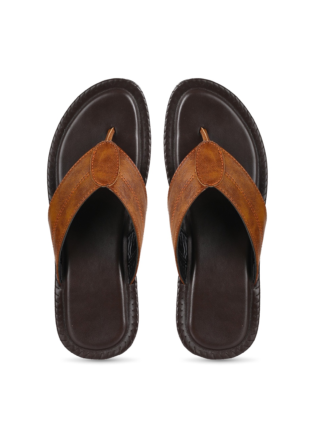 

Aristitch Men Textured Thong Flip-Flops, Brown