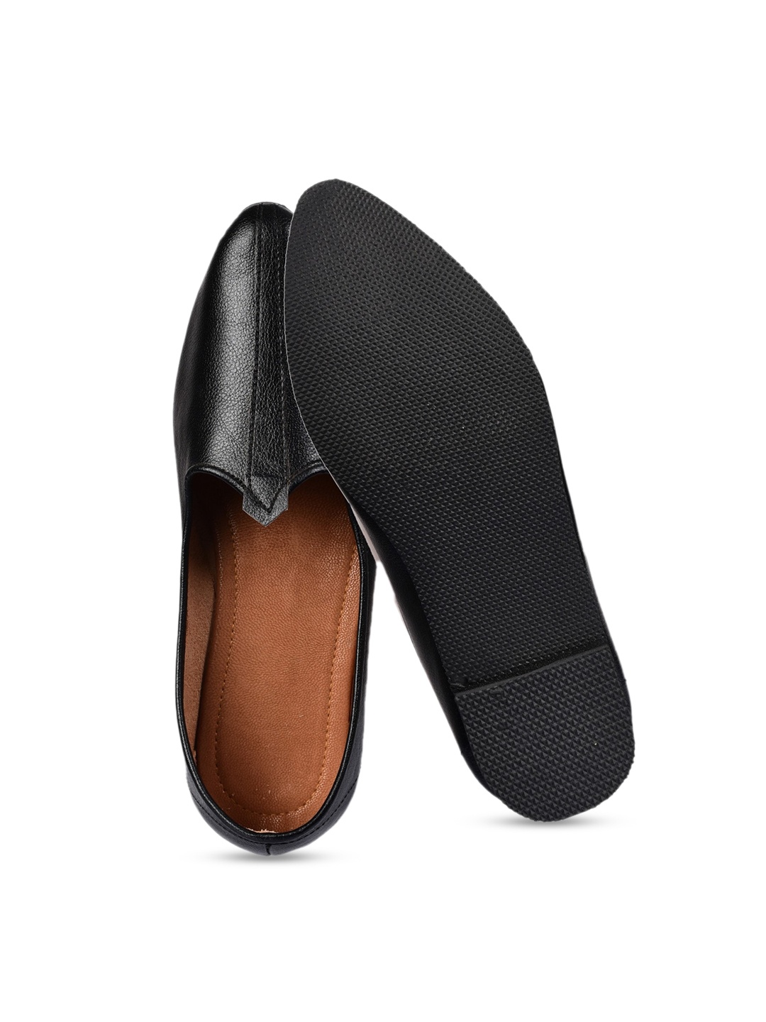 

Aristitch Men Textured Pointed Toe Basics Mojaris, Black