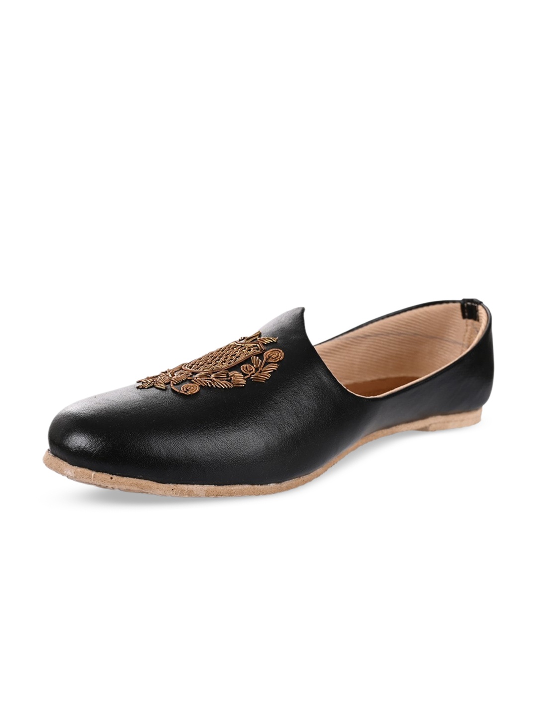 

Aristitch Men Woven Design Embellished Basics Mojaris, Black