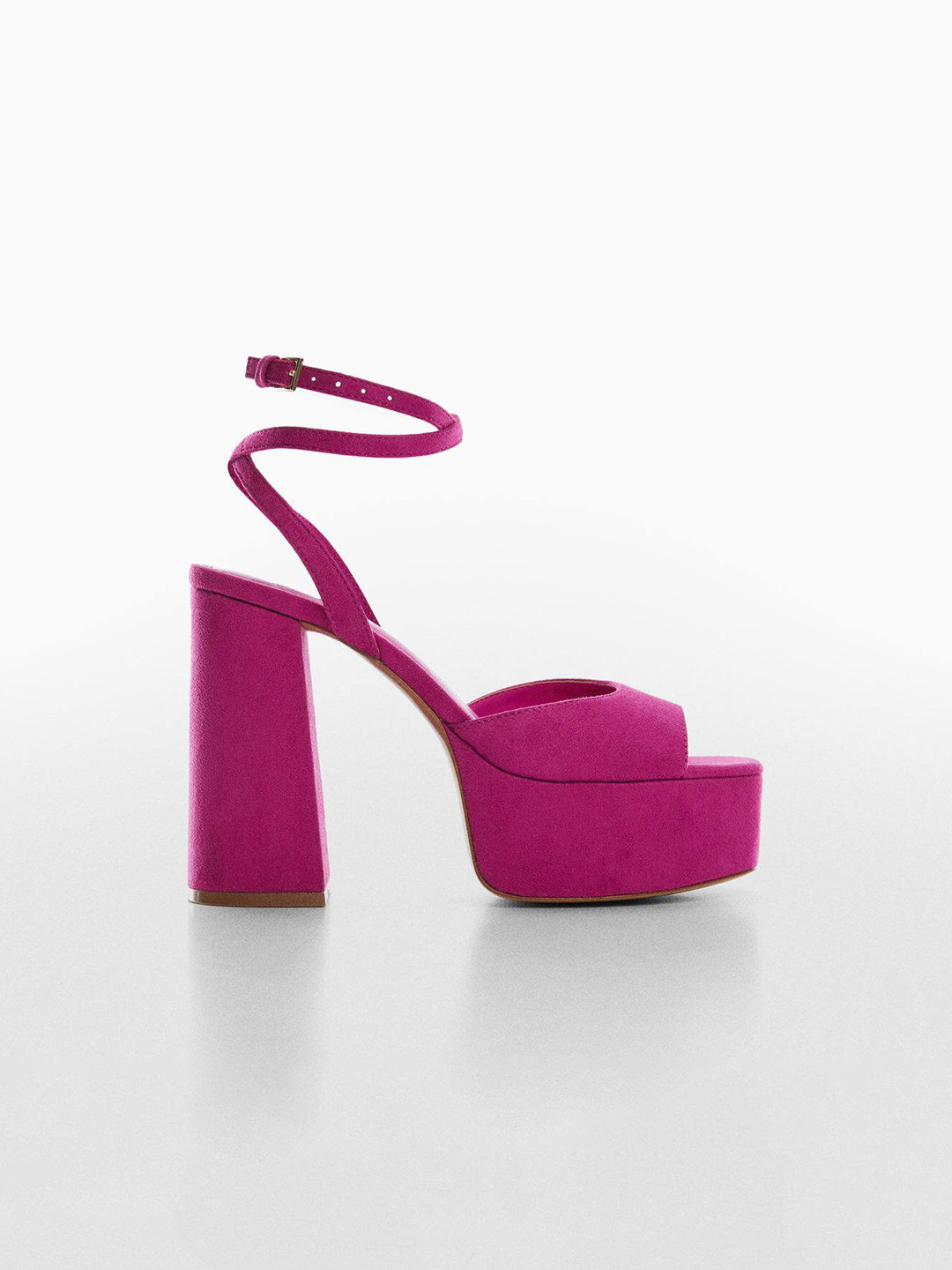 

MANGO Ankle Loop Platform Heels, Magenta