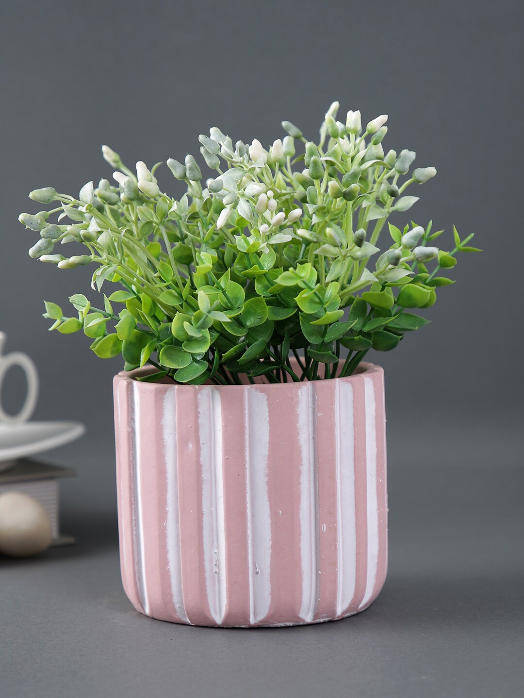 

TAYHAA Pink Fluted Pattern Ceramic Planter