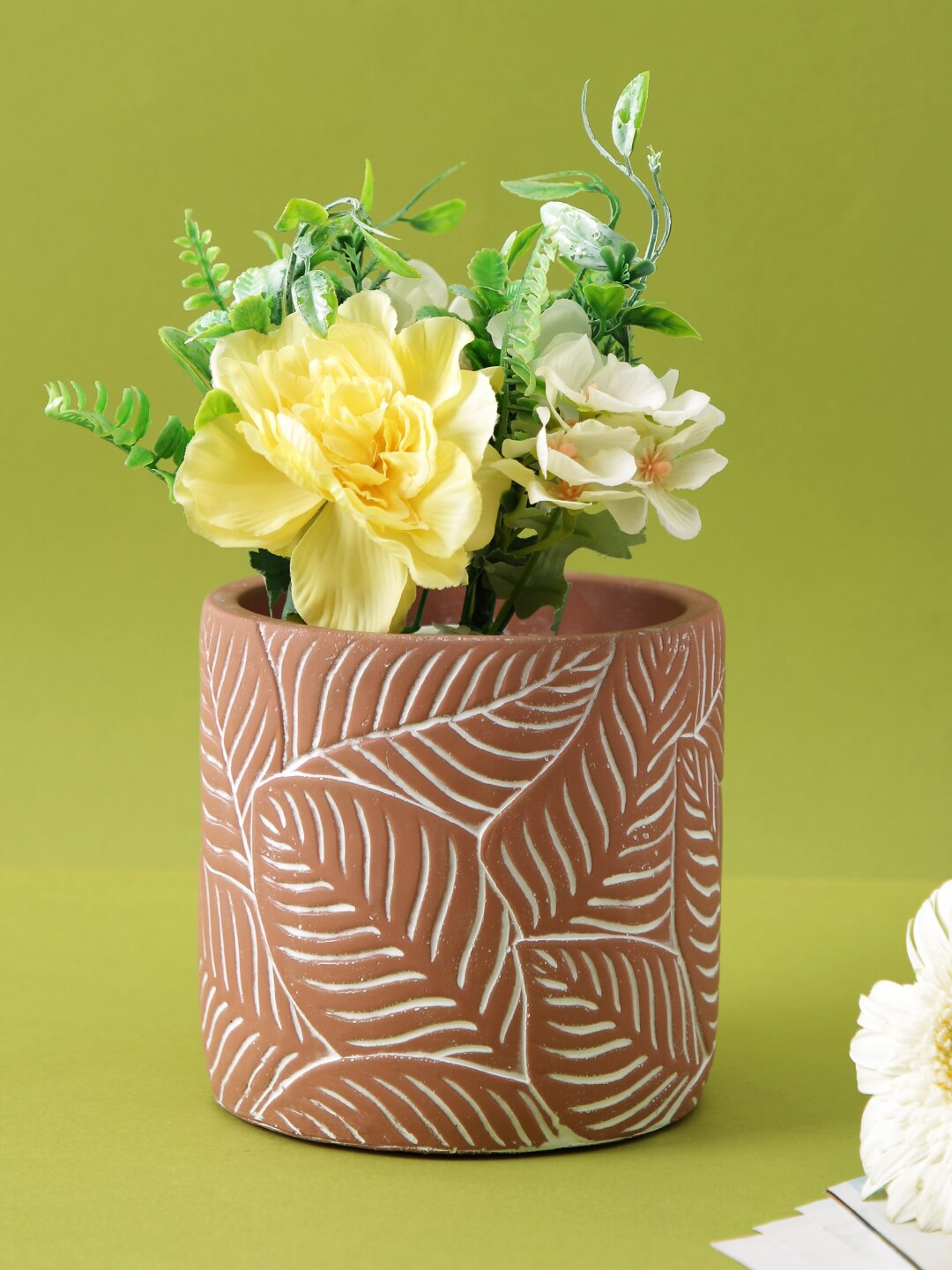 

TAYHAA Rust Brown Textured Ceramic Planter