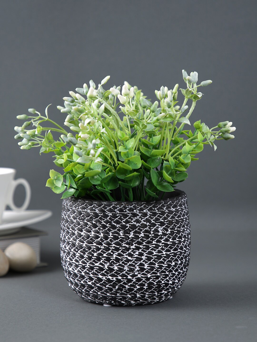 

TAYHAA Black & White Textured Ceramic Planter